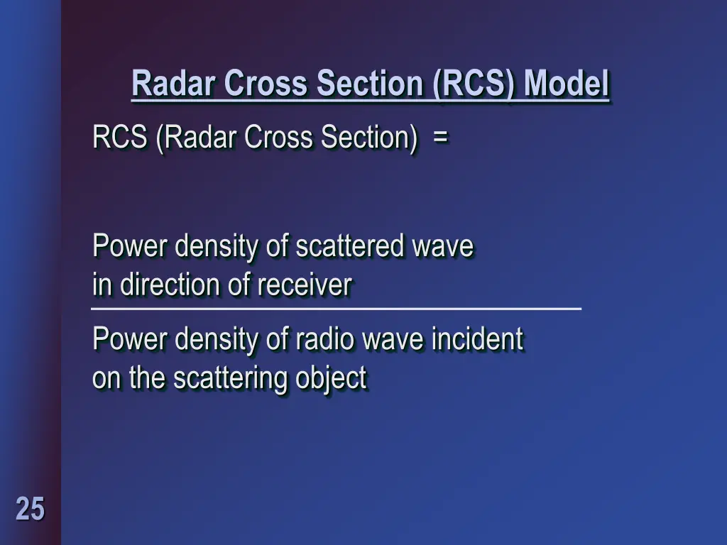 radar cross section rcs model rcs radar cross