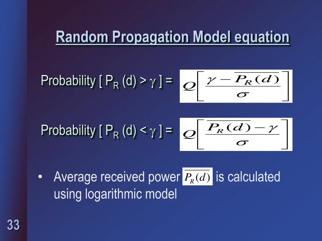 random propagation model equation