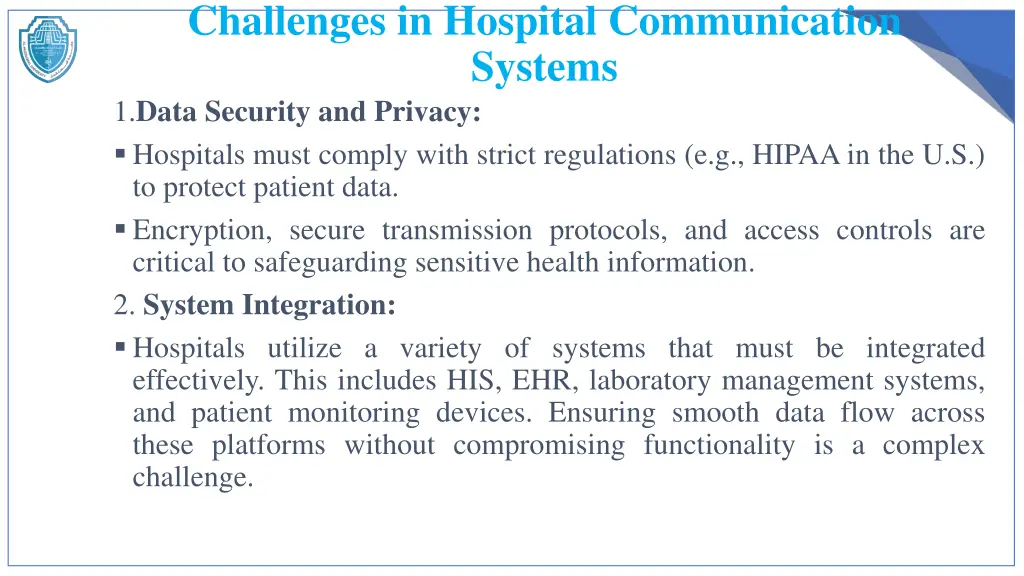 challenges in hospital communication systems