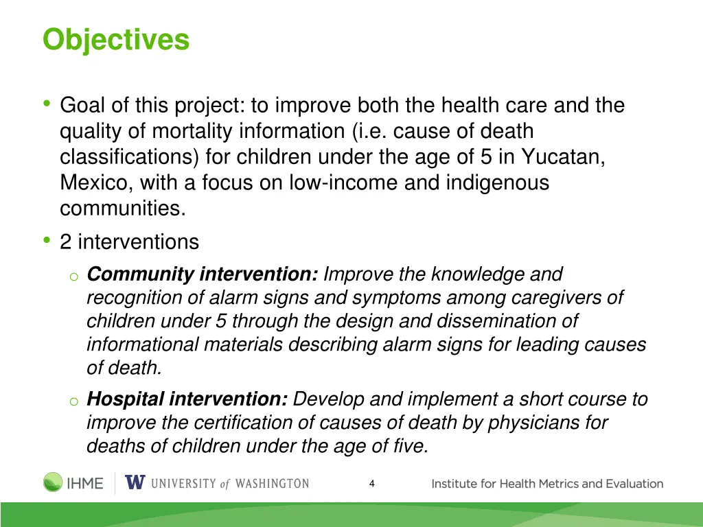 objectives