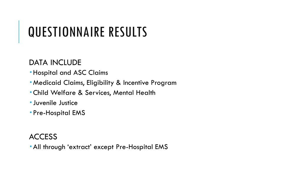 questionnaire results