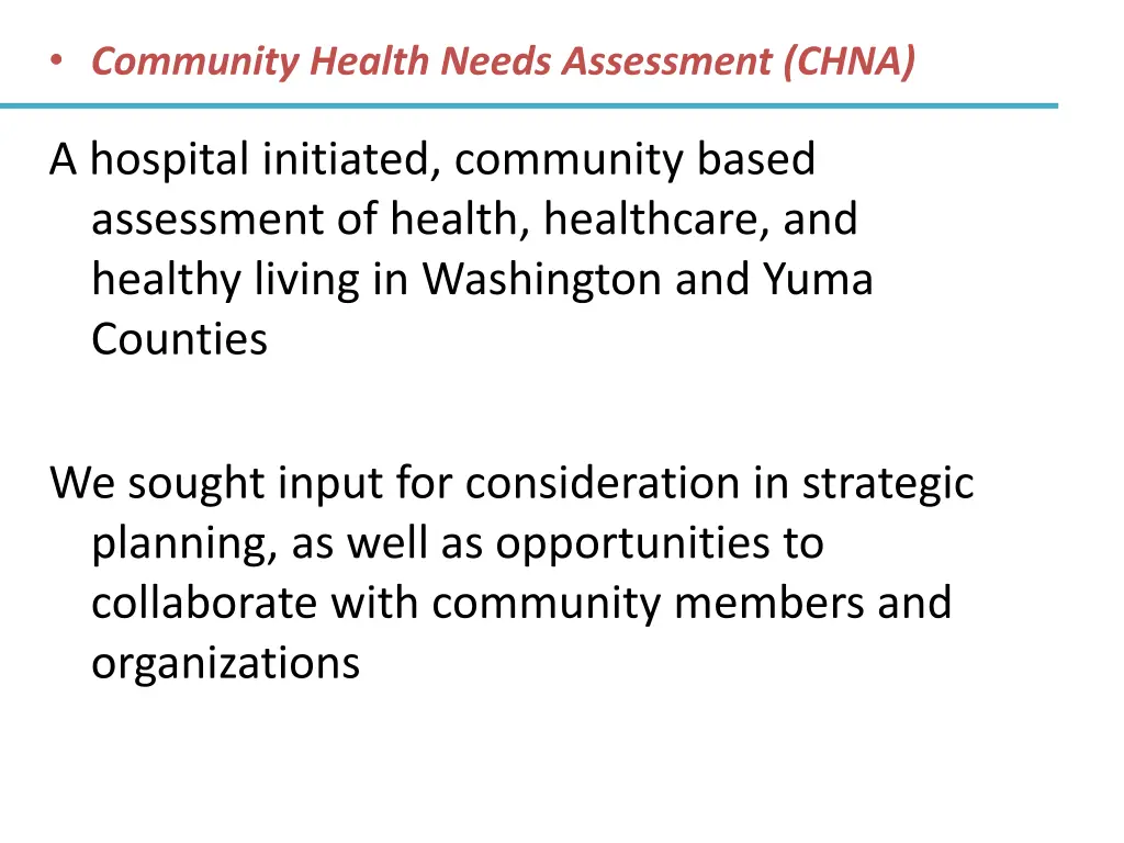 community health needs assessment chna