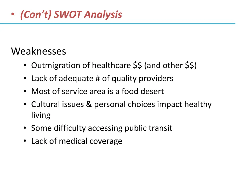 con t swot analysis