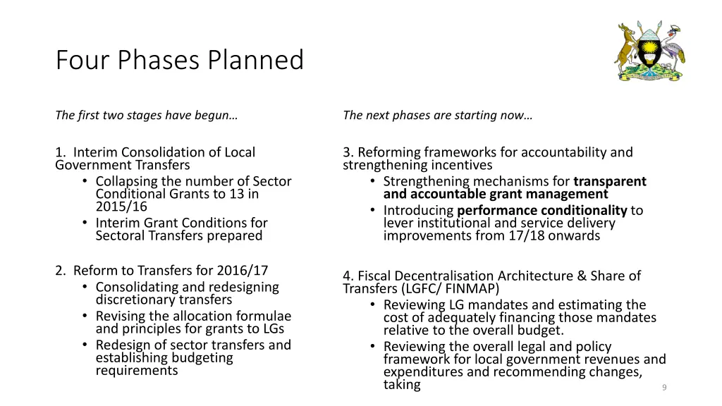 four phases planned