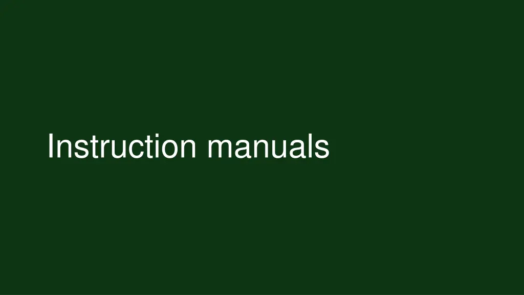 instruction manuals