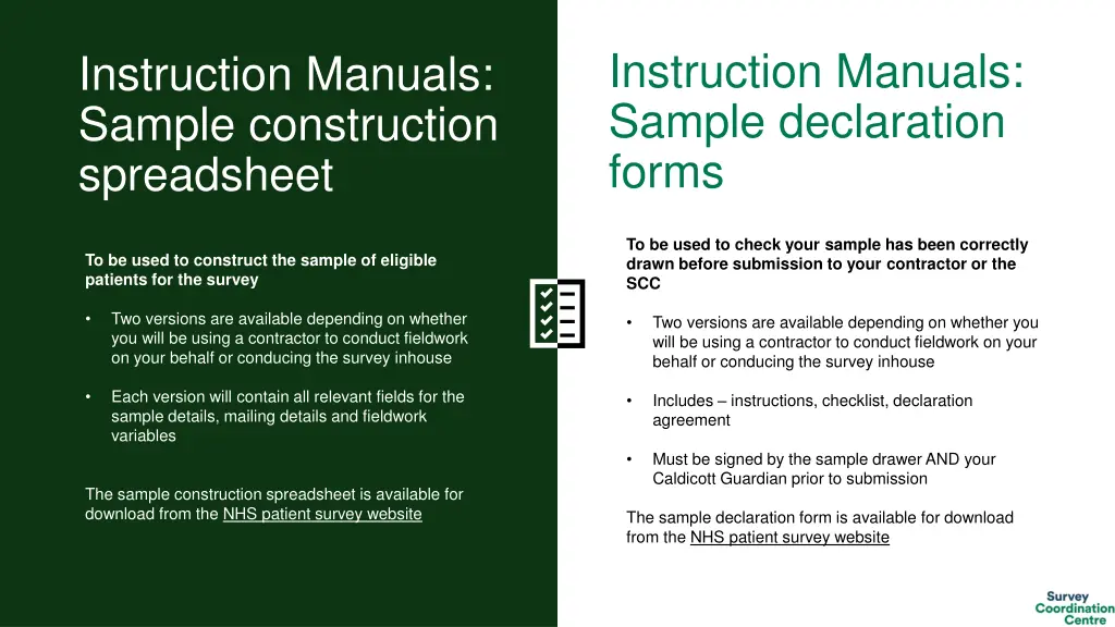 instruction manuals sample declaration forms