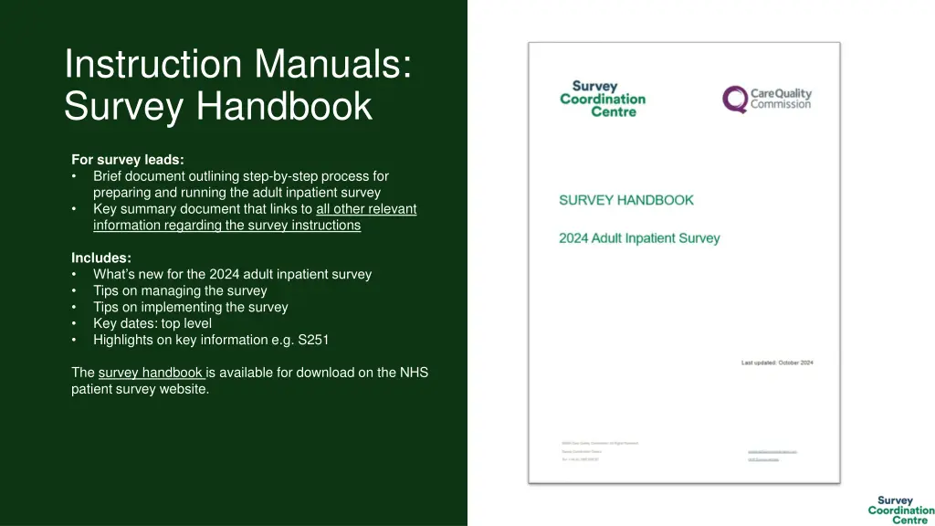 instruction manuals survey handbook