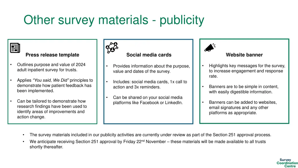 other survey materials publicity