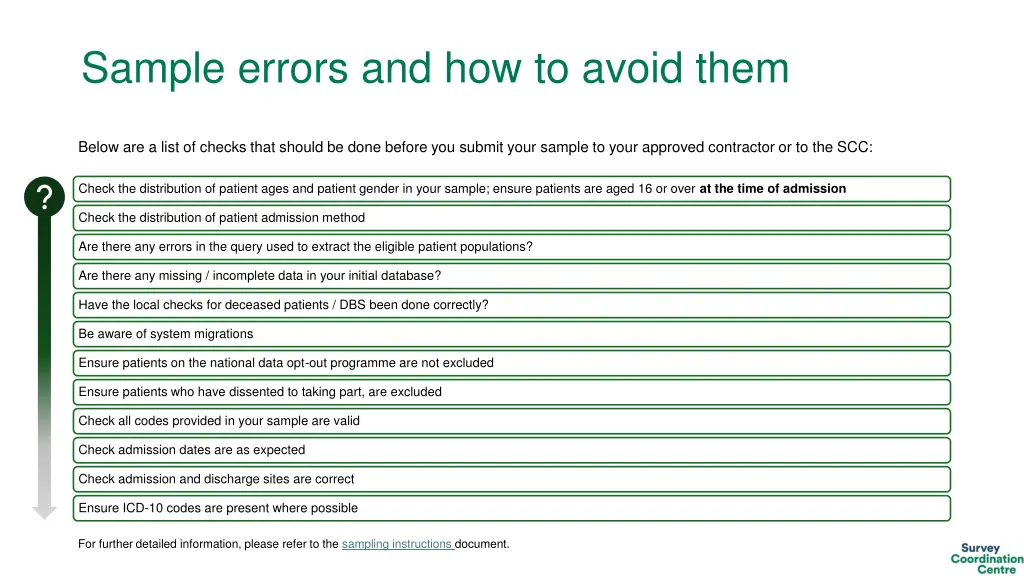 sample errors and how to avoid them