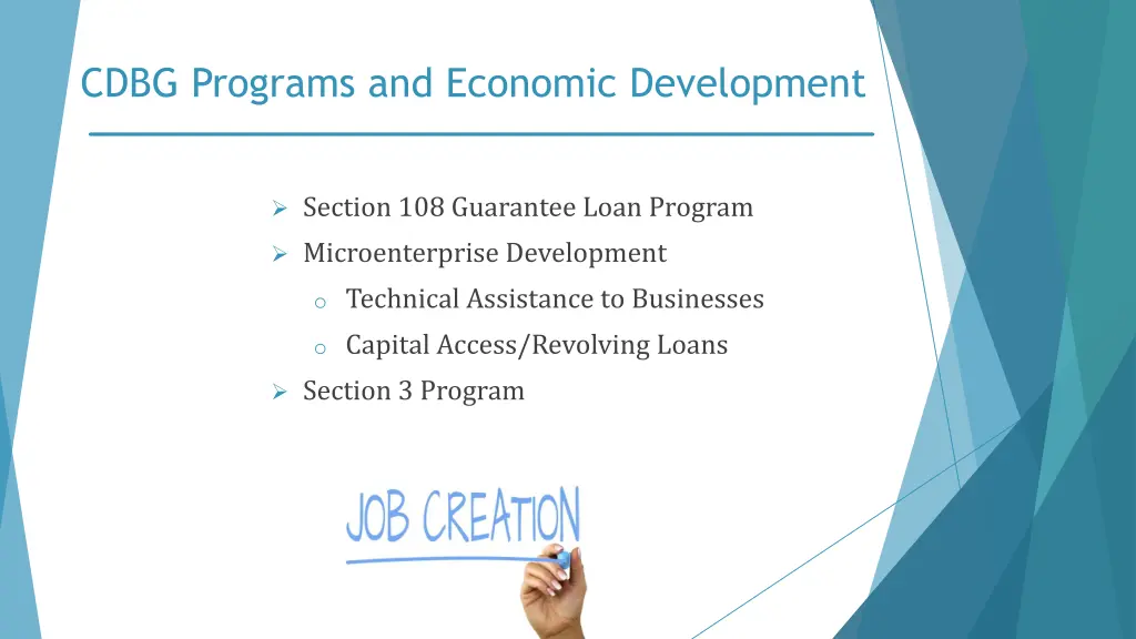 cdbg programs and economic development