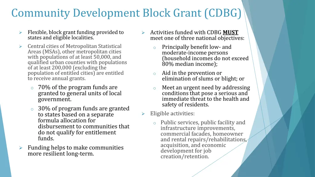 community development block grant cdbg