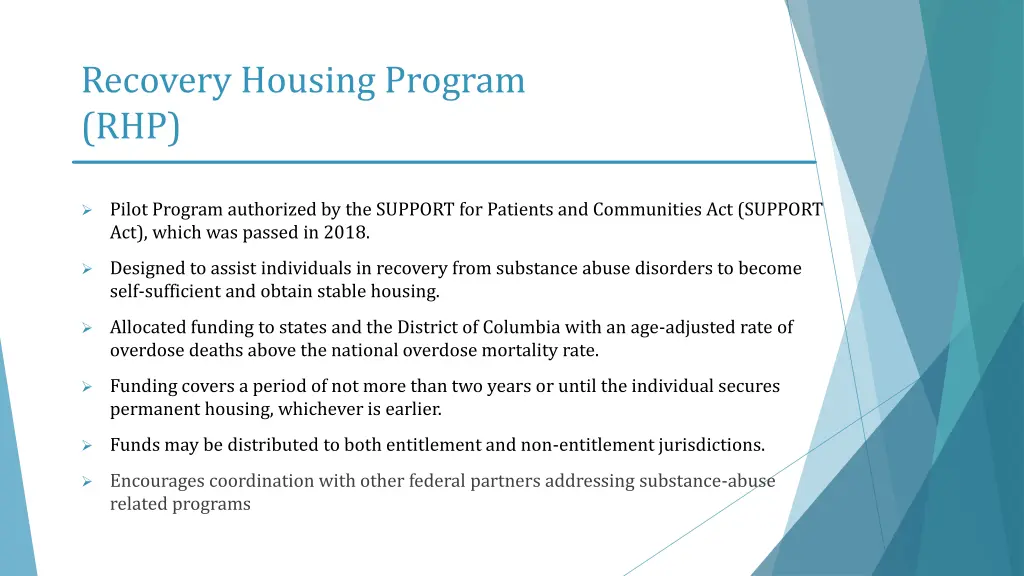 recovery housing program rhp