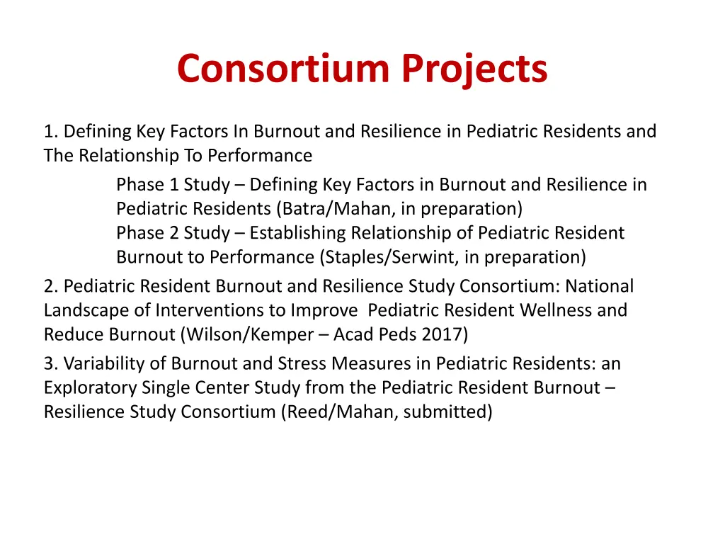 consortium projects