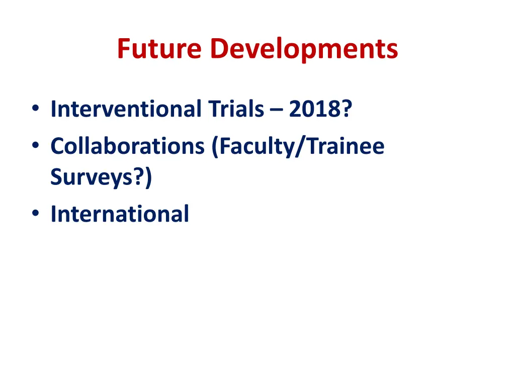 future developments