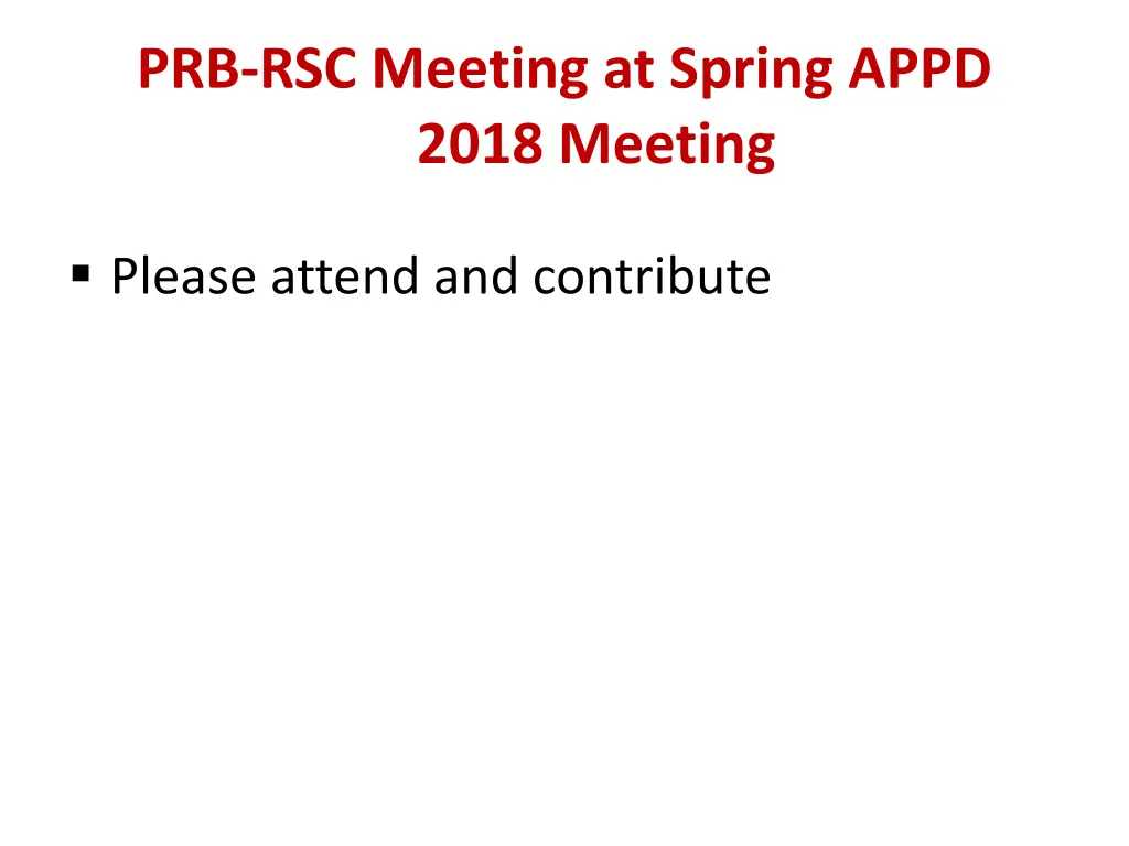 prb rsc meeting at spring appd 2018 meeting