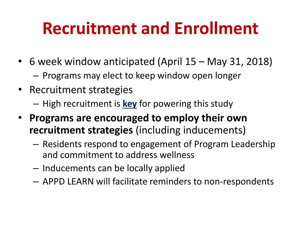 recruitment and enrollment
