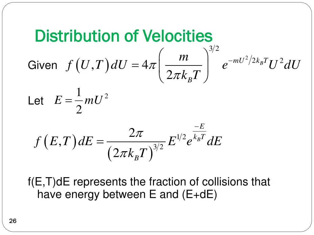 distribution of velocities distribution 2