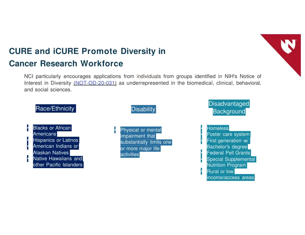 cure and icure promote diversity in cancer