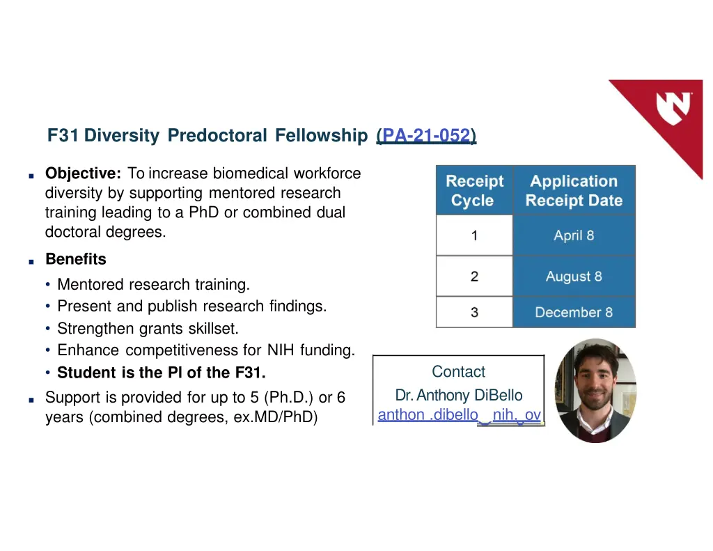 f31 diversity predoctoral fellowship pa 21 052