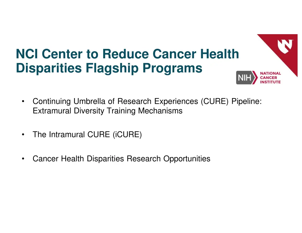 nci center to reduce cancer health disparities