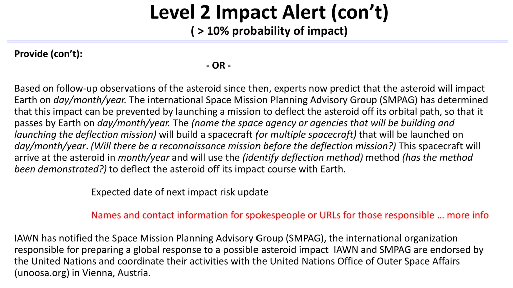 level 2 impact alert con t 10 probability