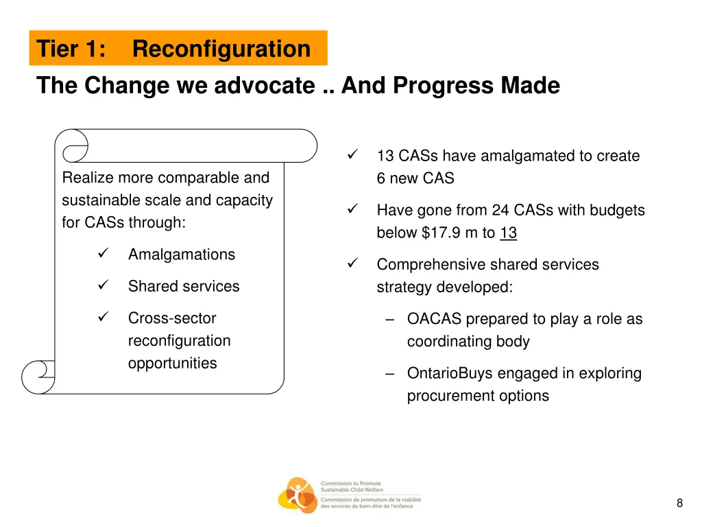 tier 1 reconfiguration the change we advocate
