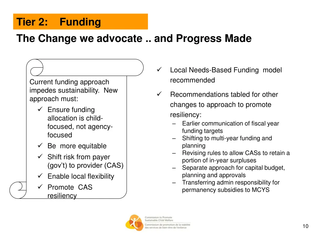 tier 2 funding the change we advocate