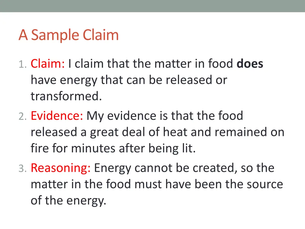 a sample claim
