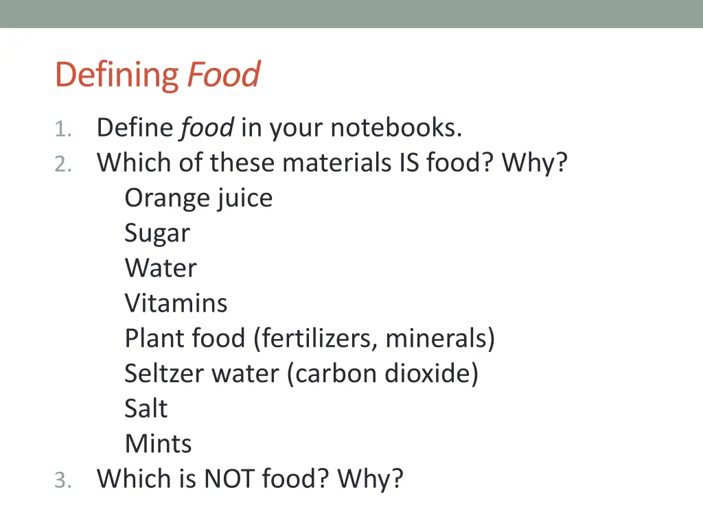 defining food