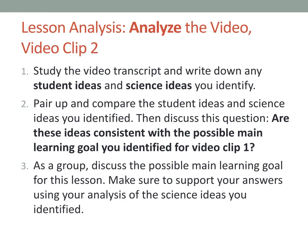 lesson analysis analyze the video video clip 2