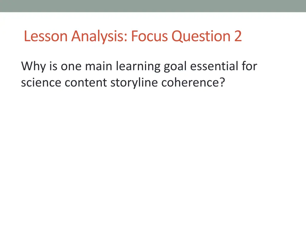lesson analysis focus question 2