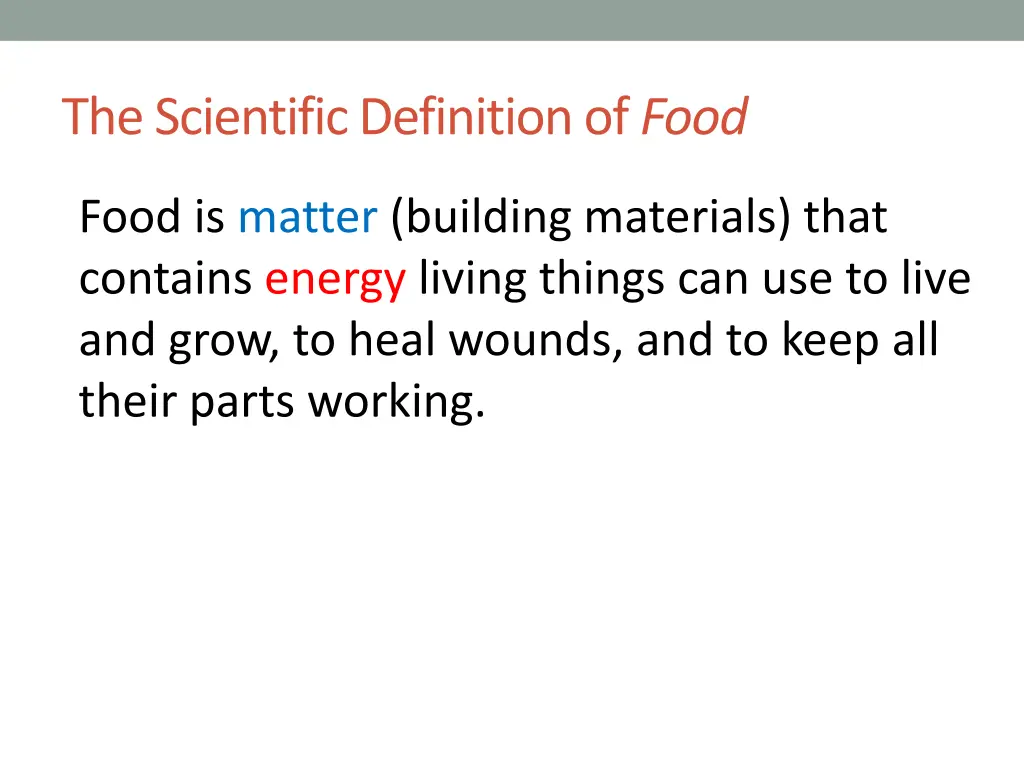 the scientific definition of food