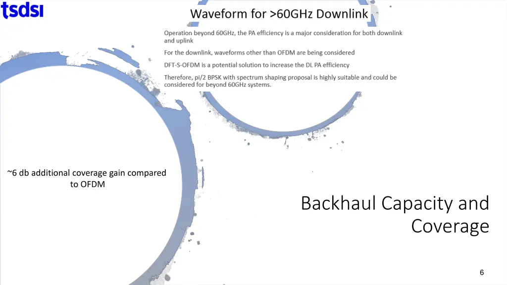 6 db additional coverage gain compared to ofdm