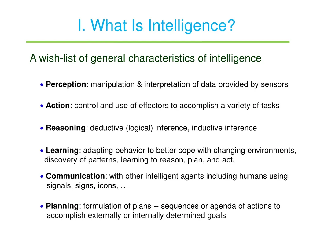 i what is intelligence