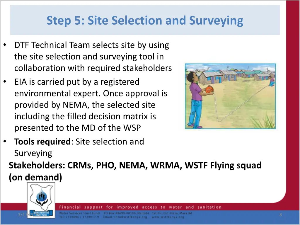 step 5 site selection and surveying
