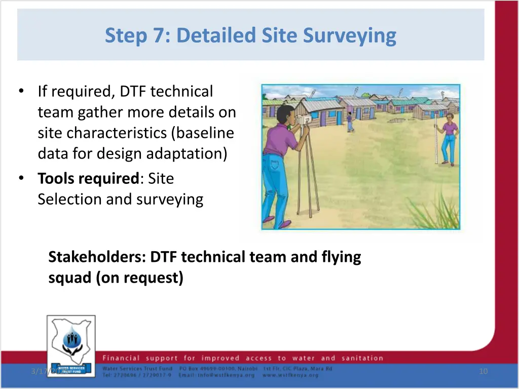 step 7 detailed site surveying