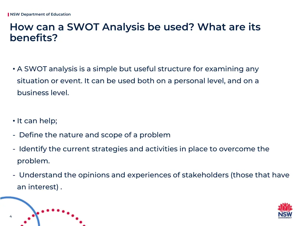 nsw department of education how can a swot