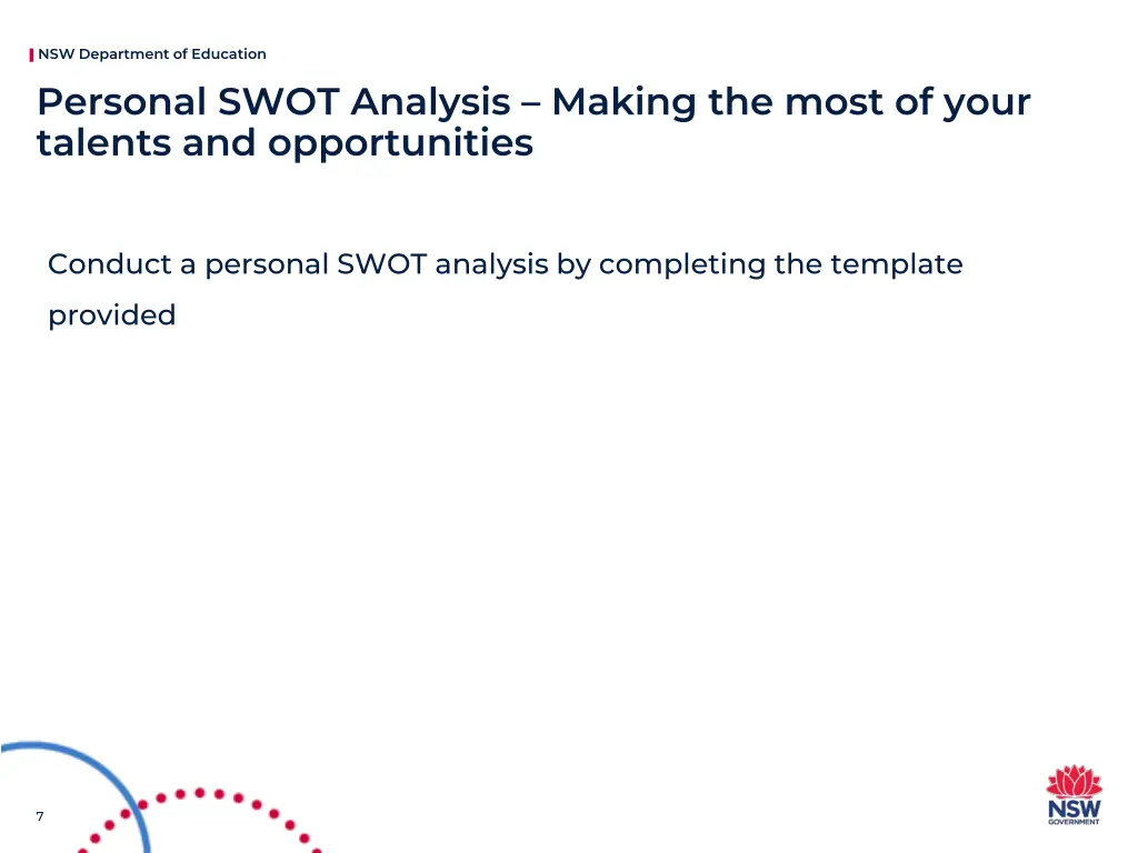 nsw department of education personal swot