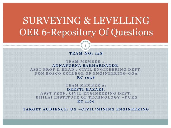 surveying levelling oer 6 repository of questions
