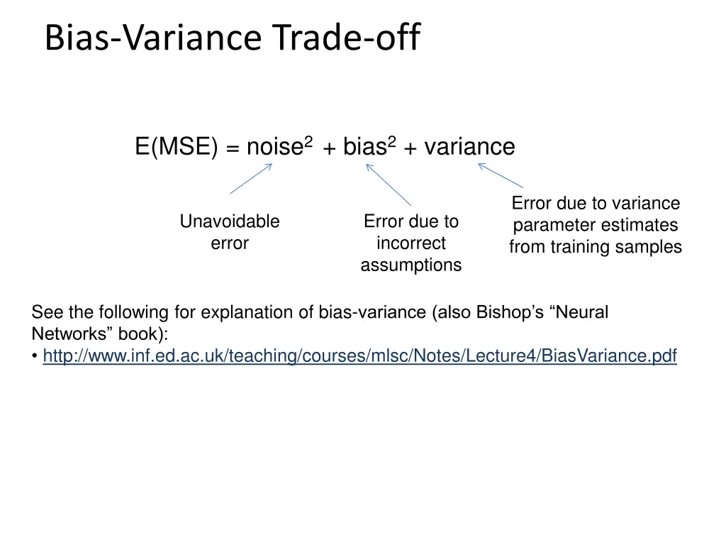 bias variance trade off