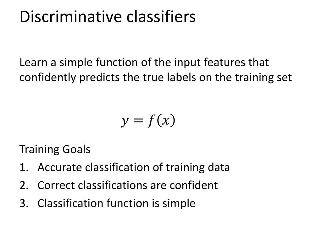 discriminative classifiers