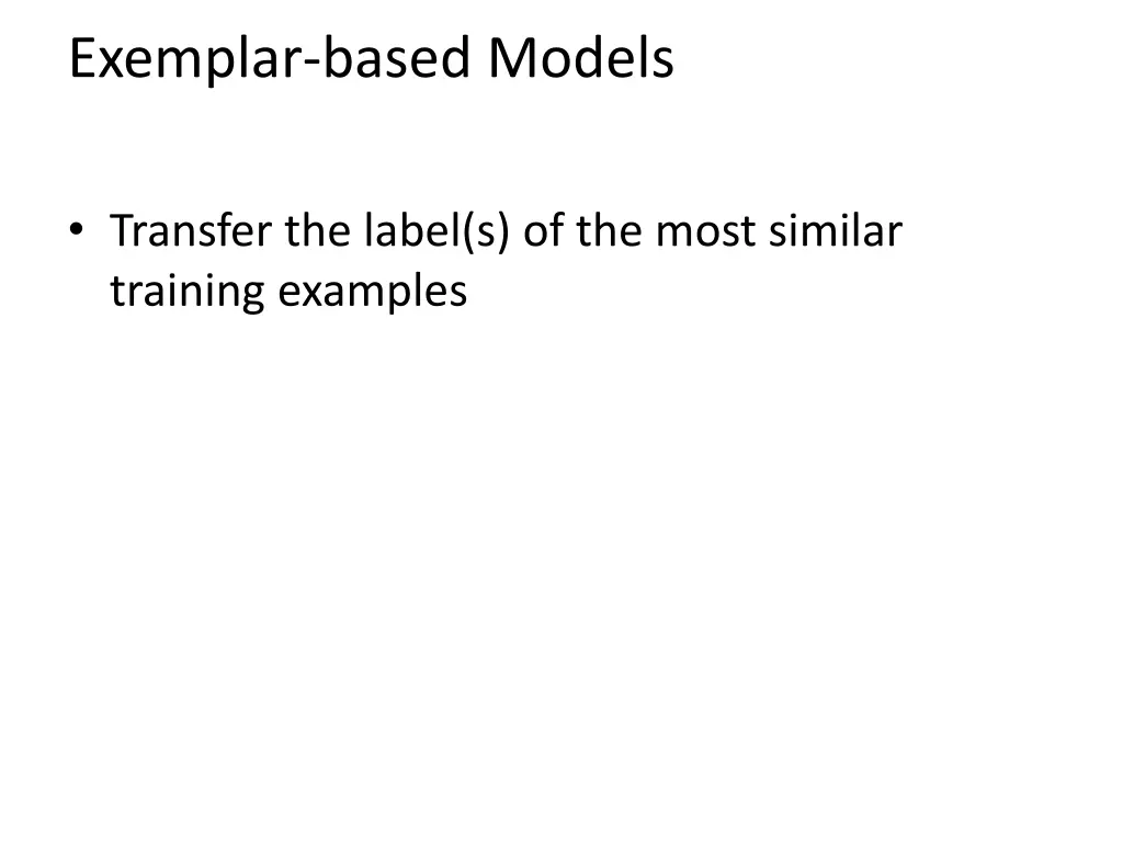 exemplar based models