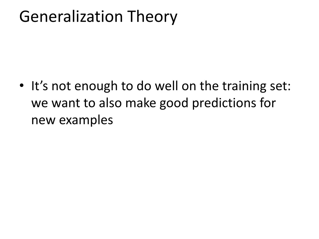 generalization theory