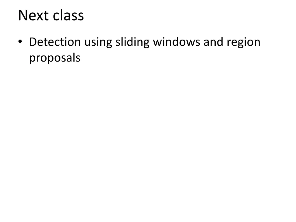 next class