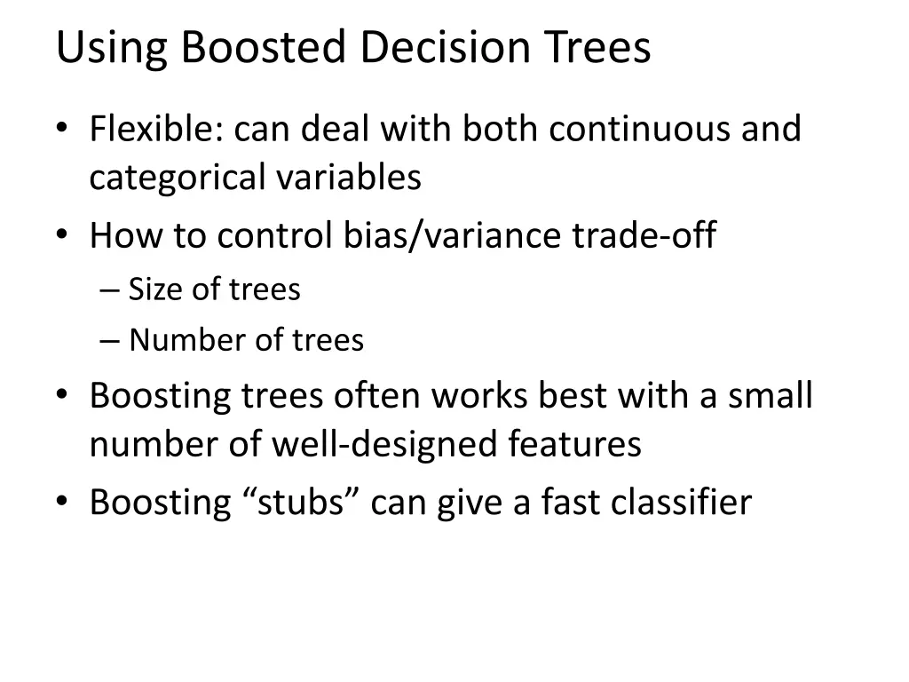using boosted decision trees