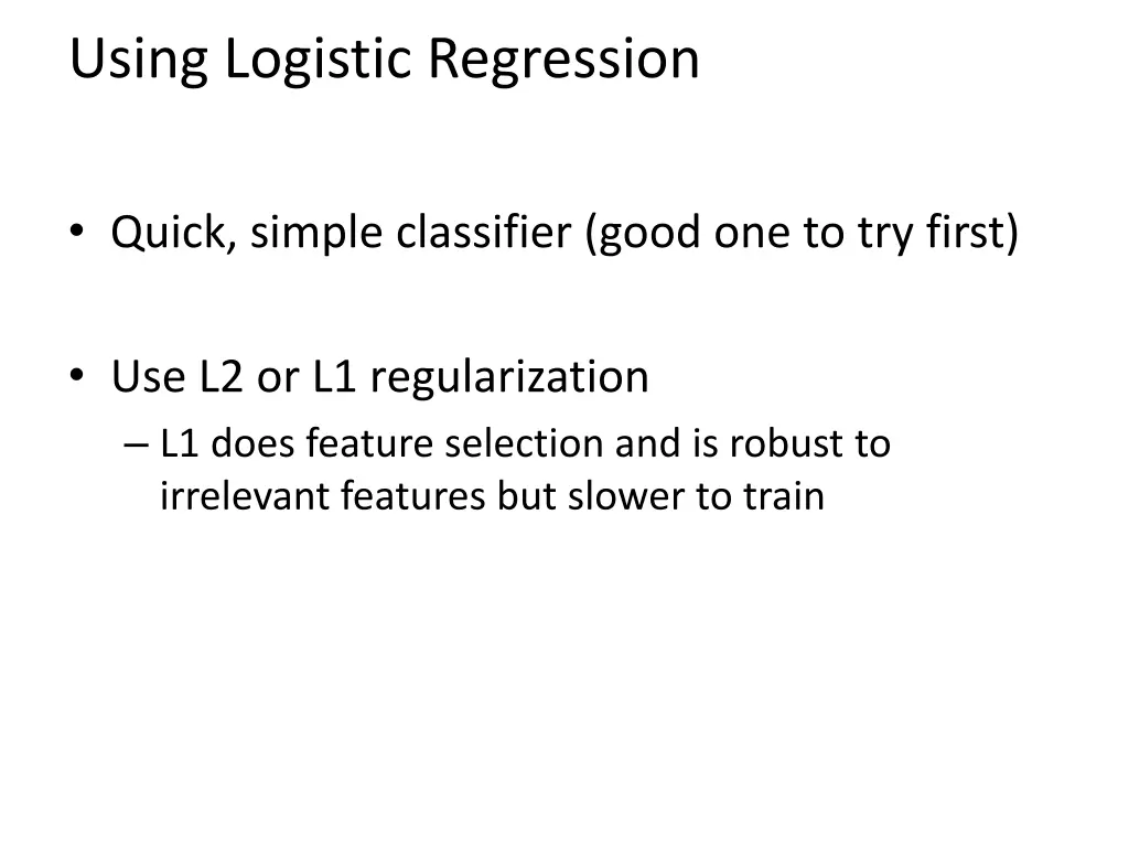 using logistic regression