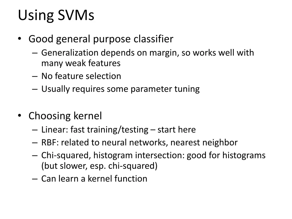 using svms