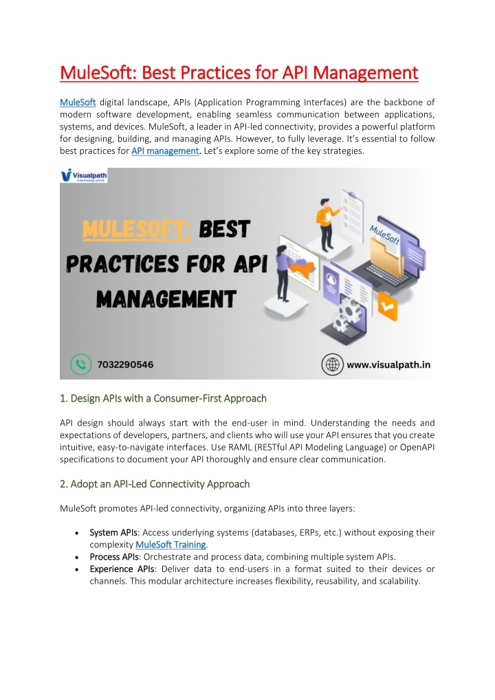 mulesoft best practices for api management