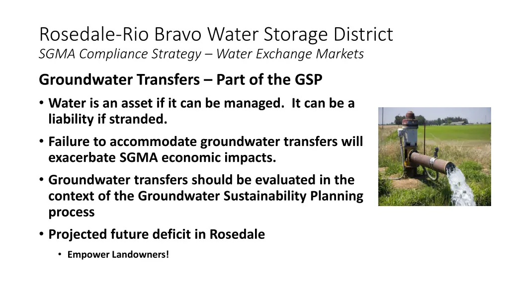 rosedale rio bravo water storage district sgma