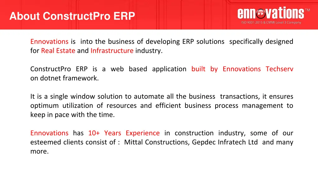 about constructpro erp
